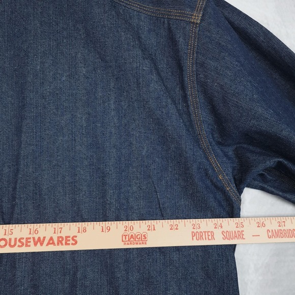 Vintage GAP Denim Shirt Mens Large Long Sleeve Button Front Point Collar 90s - Picture 12 of 16